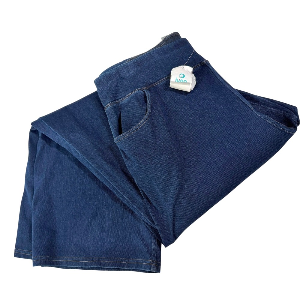 IUGA 2XL Blue Yoga Pants Wide Leg Denim Look Pockets Athleisure YogaCore